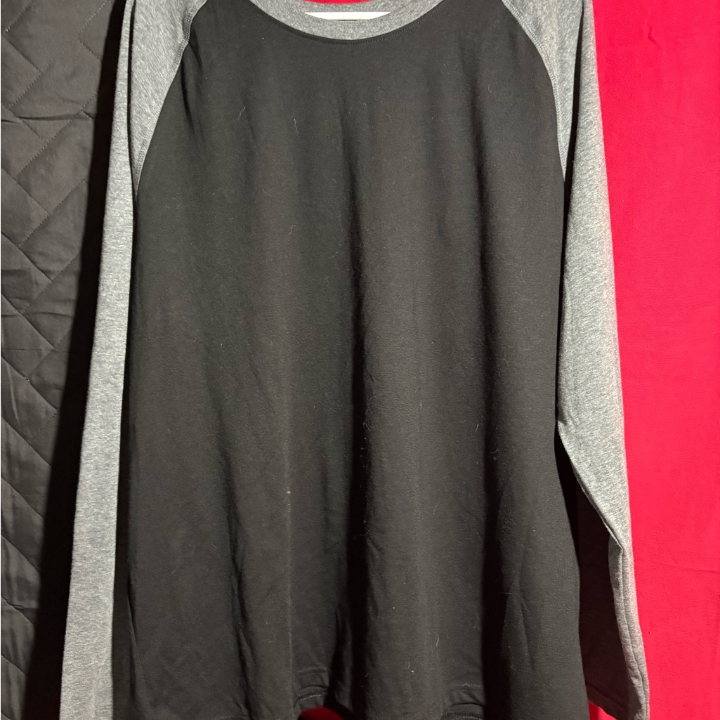 George Long Sleeve Black And Gray Raglan Tee #1332